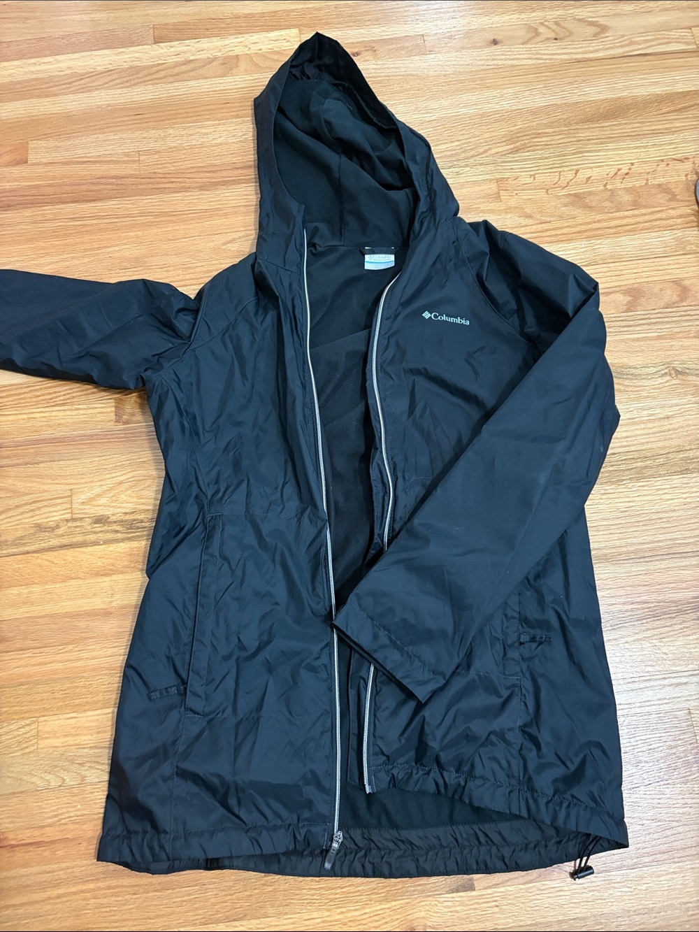 Columbia Women's Black Hooded Rain Jacket